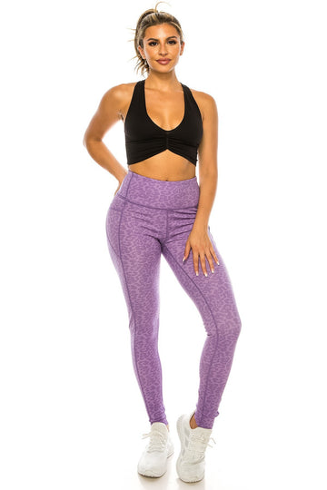 Lavender/Purple Leopard Print Yoga Leggings